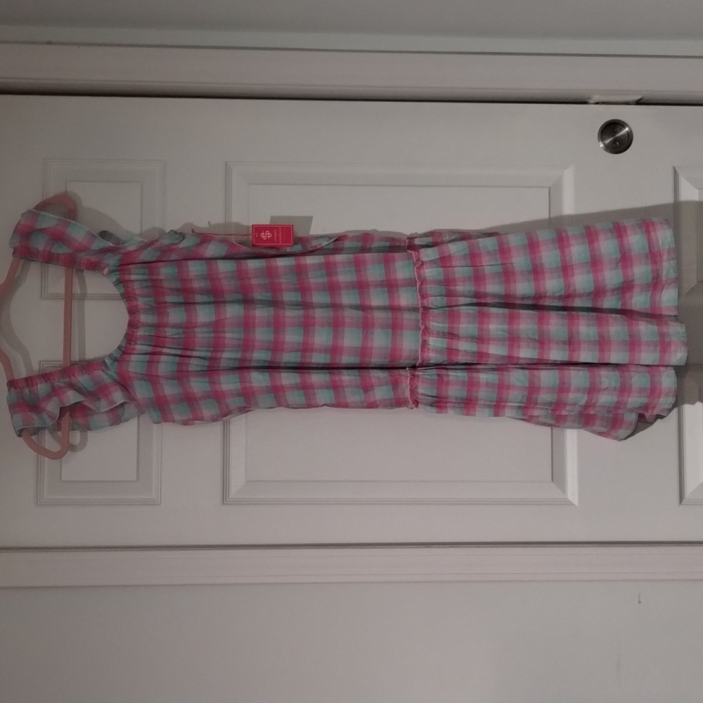 Beautiful Simply Southern Tank Sun Dress Size Large Midi Checkered Spring   NWT